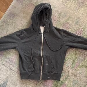 Brandy Melville dark grey Zip-Up Hoodie